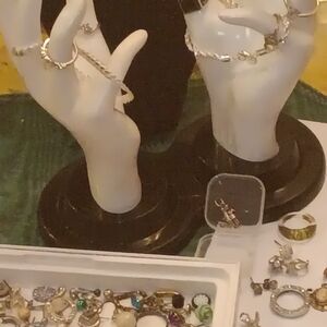 Elegant  Sterling Silver 925 Lot Rings,Necklace, Bracelets & Assort.unsearched